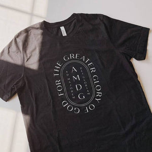 For The Greater Glory of God AMDG T-Shirt Black