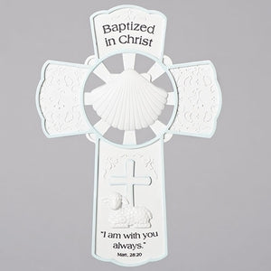 7.75" Baptism Wall Cross Boy