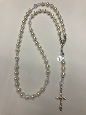 Cream 8mm Pearl Rosary