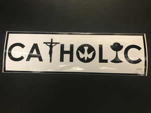 Car Decal - CATHOLIC with Faith Symbols