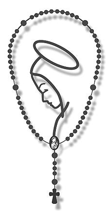 Car Decal - Rosary with Mary Profile