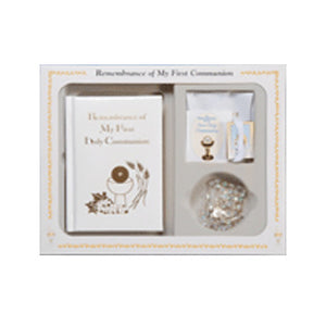 White Remembrance of My First Holy Communion Deluxe Gift Set