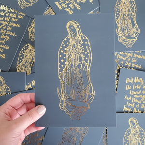 Our Lady of Guadalupe Print - Gold Foil