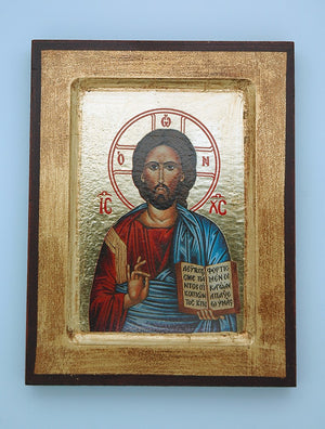 Greek Icons (5" x 7") - Jesus Christ or Blue Madonna