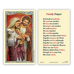 Holy Family Laminated Prayer Card (sold in packs of 5)