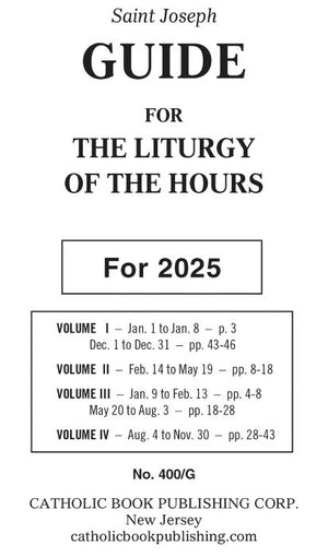 Liturgy of the Hours Guide 2025 400/G