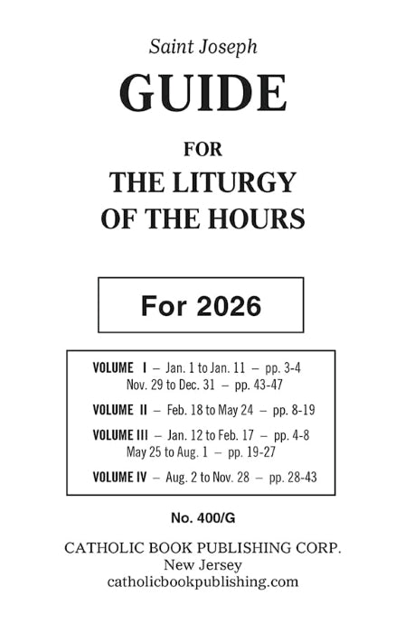 Liturgy of the Hours Guide 2026 400/G