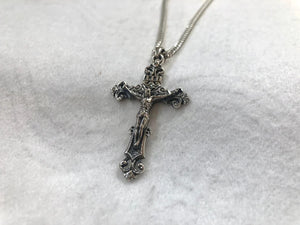 Silver Crucifix & 11.5" Stainless Steel Chain
