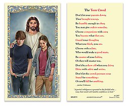 The Teen Creed Laminated Prayer Card (sold in packs of 5)