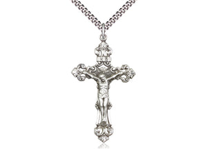 SF Crucifix with 24" Light Rhodium Chain