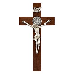 12" Walnut St. Benedict Crucifix