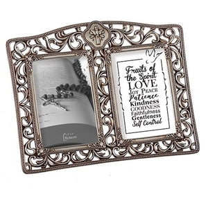 Silver Scroll Confirmation Double Photo Frame
