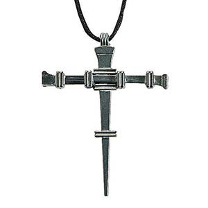 Nail Cross Pendant on Cord Necklace