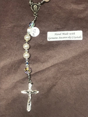 White 8mm Pearl Rosary