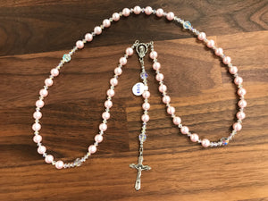 Pink 8mm Pearl Rosary