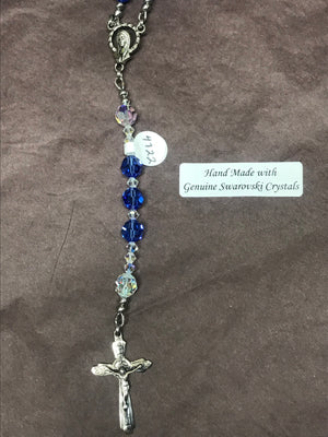 Sapphire 8mm Crystal Rosary
