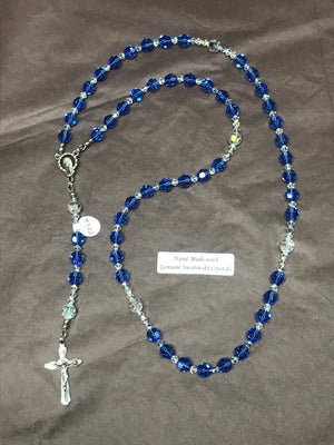 Sapphire 8mm Crystal Rosary