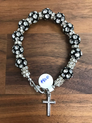 Black Balls 10mm Decade Rosary Bracelet