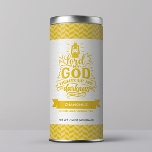 Bible Verse Tea "The Lord Lights Up My Darkness" Chamomile