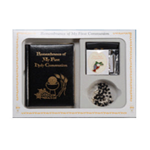 Remembrance  of My First Holy Communion Deluxe Gift Set Black