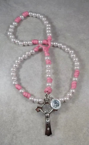 BM Rosary for Breast Cancer w/St Agatha Medal