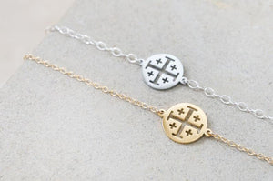 Jerusalem Cross Bracelet (14k gold-plated/filled)