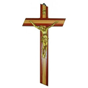 10" Gold Inlay Crucifix