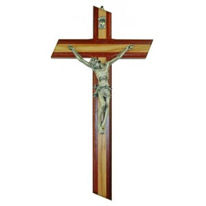 10" Silver Inlay Crucifix