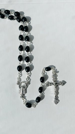 Wooden Bead Chain Linked Rosary