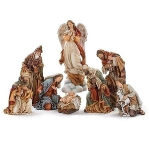 17"H 7 PC ST NATIVITY; 3 KINGS AND SHEPHERD