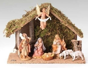 5" SCALE 7 FIGURE NATIVITY WITH ITALIAN STABLE