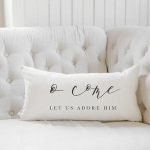 O Come Let Us Adore Him Lumbar Pillow
