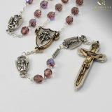 The Warrior's Rosary with Female Saints - Bohemian Amethyst