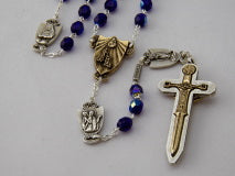 The Warrior's Rosary with Female Saints - Bohemian Blue