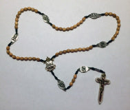The Warrior's Rosary with Male Saints - Olive Wood