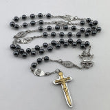 8mm Hematite Warrior's Rosary - Special Stainless Steel Edition