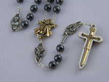 The Warrior's Rosary with Male Saints - 8mm Hematite
