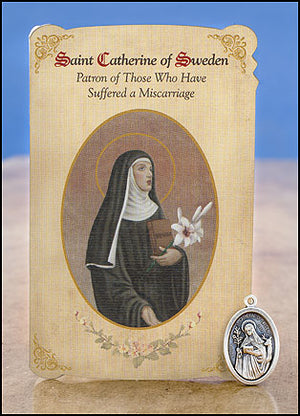 St Catherine of Sweden Miscarriage Healing Holy Card