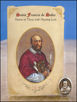 St Francis de Sales Hearing Loss Healing Holy Card