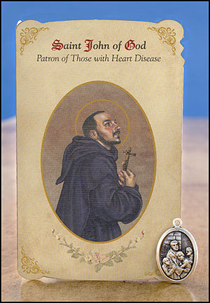 St John of God Heart Disease Healing Holy Card