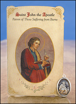 St John the Apostle Burns Healing Holy Card